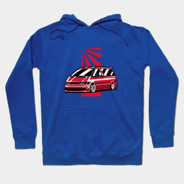 Red Estima Previa Classic JDM Legend Hoodie by KaroCars